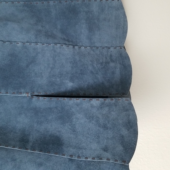 Suede Skirt Vintage Think Tank Blue Size 6 - Picture 12 of 14